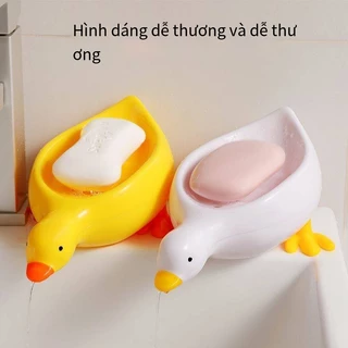 Nhà vệ sinh bồn rửa tay hộp xà phòng mới dễ thương hộp xà phòng vịt nhỏ màu vàng để nước không tích tụ nước