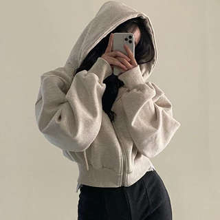 Áo Hoodie Lửng Màu Trơn Thời Trang Quyến Rũ Cho Nữ