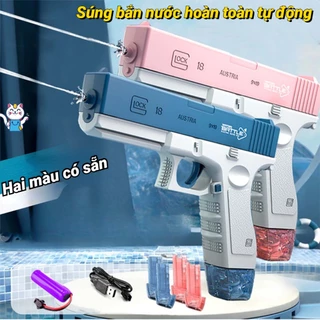 Súng Đồ Chơi Tự Động Mới Kèm Pin, Súng Nước Glock Dung Tích Lớn Dễ Thương, Thích Hợp Cho Trẻ Vui Chơi Ngoài Trời