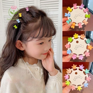 Set 10 Kẹp Tóc Hình Hoa / Bướm / Vương Miện mini Dễ Thương Cho Bé Gái