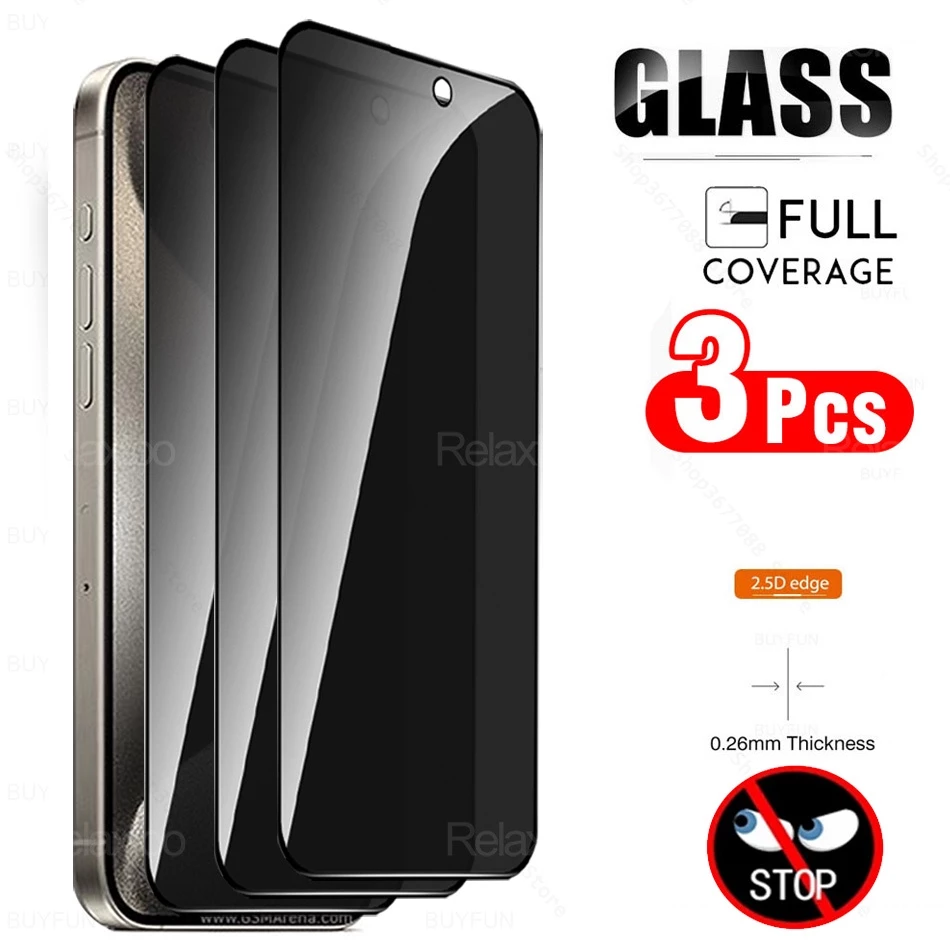 3Pcs For iPhone 15 Pro Max Anti-Spy Tempered Glass iPhone15 Plus iPhone15Pro 15Pro 15Plus 15ProMax Privacy Screen Protector Film