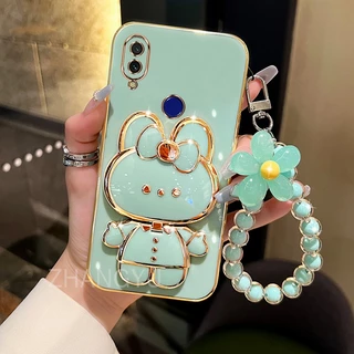 ốp lưng Redmi note 7 redmi 7 Ốp Điện Thoại Silicone TPU mạ điện 3D thỏ đứng với vòng đeo tay dây buộc Trường hợp điện thoại chống sốc Redmi note 7 redmi 7