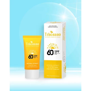 KEM CHỐNG NẮNG TRẮNG DA ĐA SINH HỌC - TRUENANO BIO WHITE SUNBLOCK CREAM ( SPF 60/ PA++) tuýp 50ml AZ008