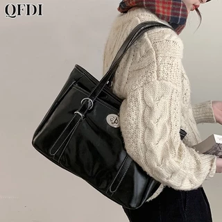 QFDI Túi Xách tote Cỡ Lớn Phong Cách retro Anh Quốc Cho Nữ