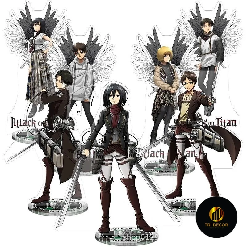 Mô hình Standee Anime Attack on Titan Acrylic Shingeki No Kyojin Levi Ackermam Phụ kiện trang trí để bàn góc học tập