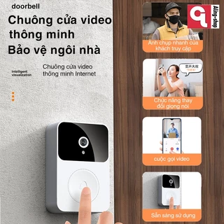 Chuông cửa camera không dây thông minh 2 chiều đối thoại âm thanh HD 1080P kết nối không dây mắt mèo tầm nhìn ban đêm