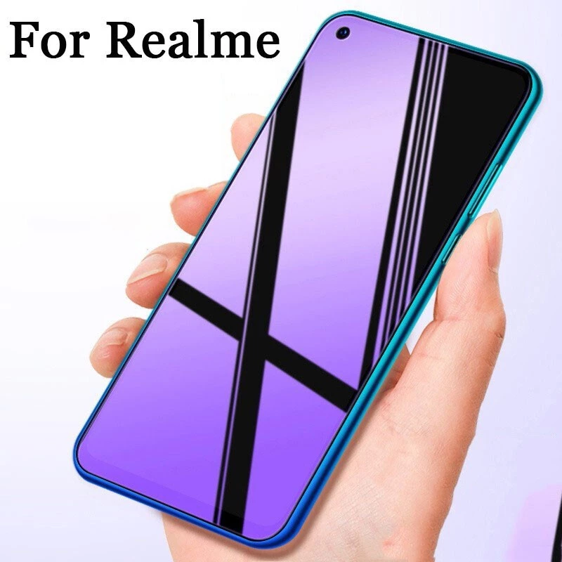 Kính Cường Lực Chống Ánh Sáng Xanh Tím Cho Realme C55 C33 C35 10 9 Pro Plus 8 8i 7 6 5 3 X50 20 Pro 7i C2  5i 6i C3 C11 C12 C21Y C15 Narzo 50A 50i C30 C30s C25 C25s C21 X3 SuperZoom XT 30A GT Master Neo2