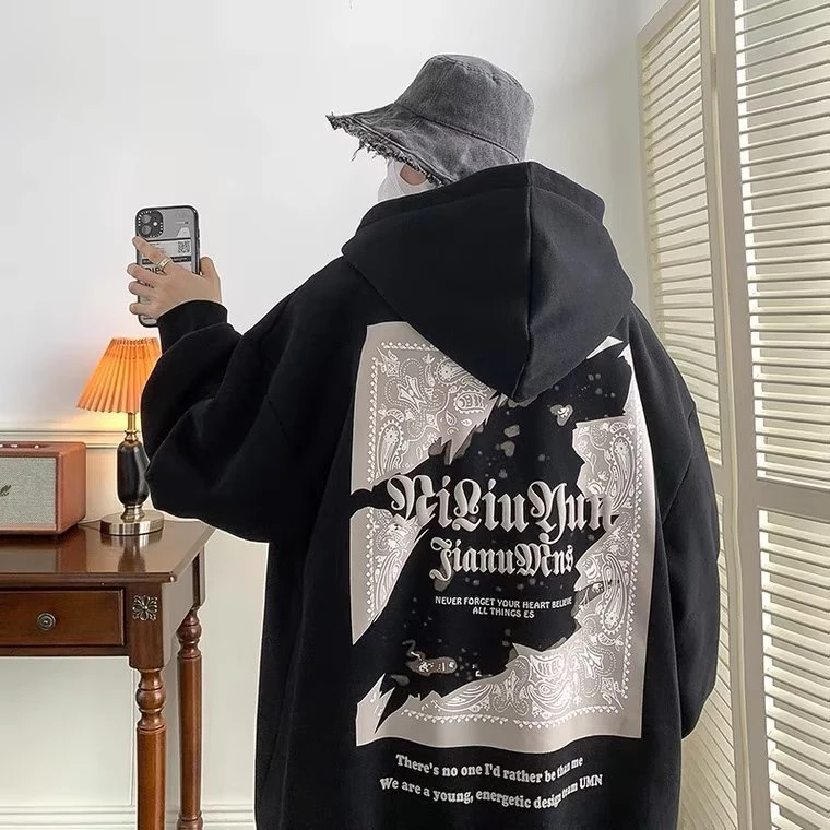 Áo Hoodie Dáng Rộng Phong Cách retro Thời Trang Xuân Thu Dành Cho Nam Giới