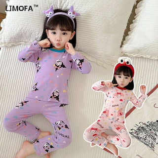 LJMOFA Bộ Đồ Ngủ Tay Dài Chất Liệu 100% cotton Dành Cho Bé Gái 7 Tuổi