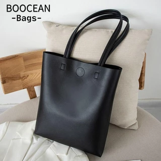 BOOCEAN tote Da pu Mềm Màu Trơn Sức Chứa Lớn Đơn Giản Thời Trang