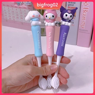 Bàn chải đánh răng trẻ em Sanrio Kuromi Soft Hair Núm vú cho trẻ sơ sinh Hello Kitty Cartoon Bàn chải mềm răng