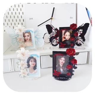 Khung Ảnh Đứng Rose Lily Cánh Bướm Acrylic | Toploader Đựng Card Hình Ảnh Idol Anime Polaroid