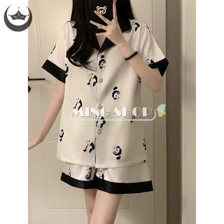 Bộ Đồ Ngủ Pijama Cổ Chữ V Gợi Cảm Cho Nữ