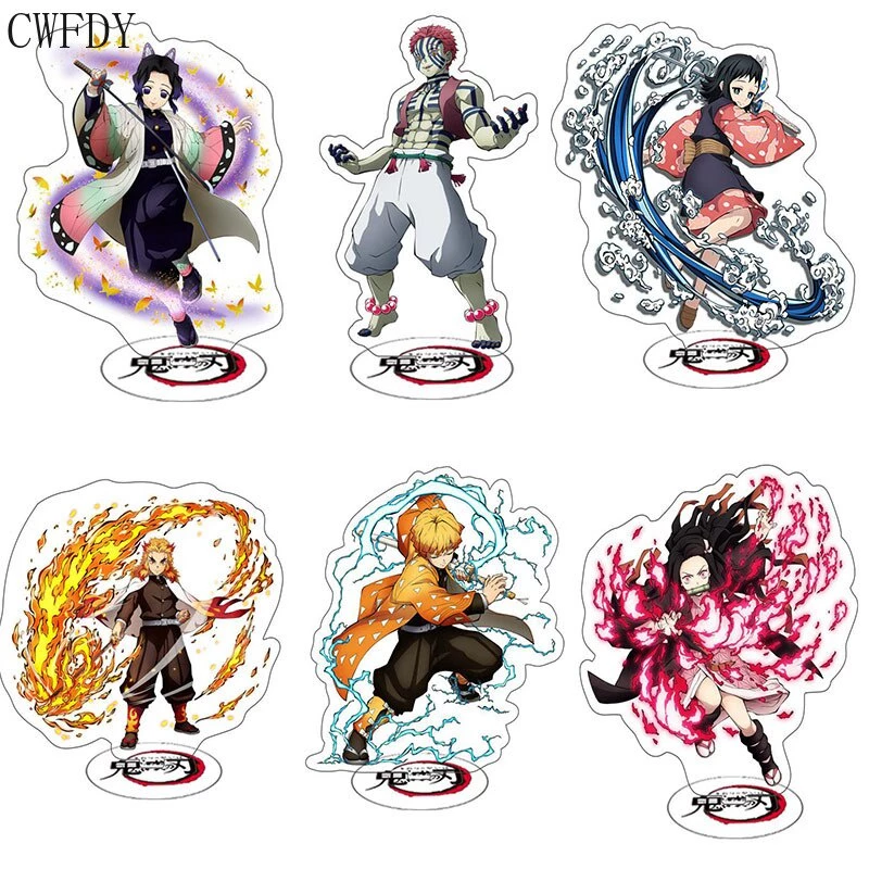 Mô hình Standee Anime Demon Slayer Figures Acrylic Stand Model Cartoon Agatsuma Zenitsu decor góc học tập để bàn 15cm