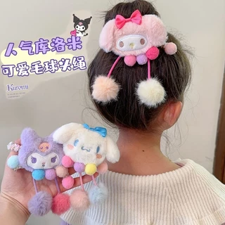 SANRIO [haroro] Chunnamoroll Dây Thun Buộc Tóc Đuôi Ngựa Bằng Len kuromi Hoạt Hình Dễ Thương Cho Bé Gái