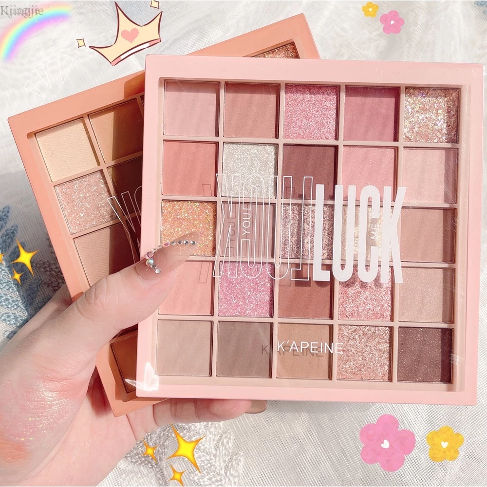 Bảng phấn mắt 25 màu Lucky Cube Capel Pearlescent Matte Earthy Orange Brown Eyeshadow Palette my.junnie