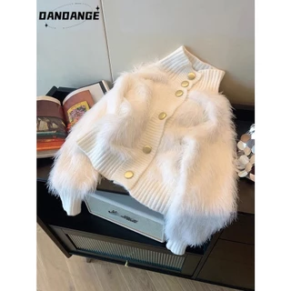 DANDANGE Áo Len áo khoác cardigan Vintage Comfortable INS Hàn Phong WMY23C0LUZ 52Z231225