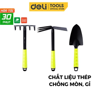 Bộ Dụng Cụ Làm Vườn Deli 4 Chi Tiết Tiện Dụng - Xẻng, Quốc, Cào Đa Năng - Chất Liệu Cao Cấp, Chắc Chắn, An Toàn DL580804