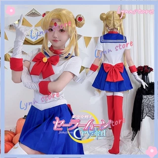 Bộ Trang Phục cosplay Thủy Thủ Mặt Trăng tsukino usagi Chibi jk Thắt Nơ Xinh Xắn