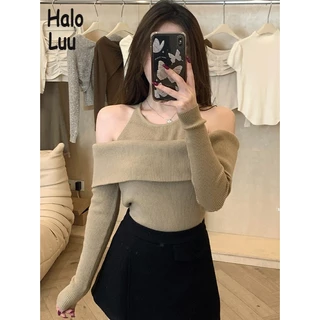 Halo  Luu Áo Len áo khoác cardigan phổ biến Vintage Thể thao hàn quốc WMY23A00GH 41Z231012