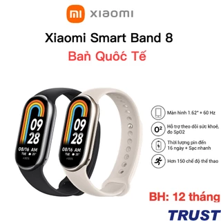 Bản Quốc Tế Tiếng Việt - Mi band 8 - Vòng đeo tay thông minh Xiaomi Smart Band 8 - Chính Hãng