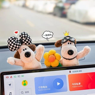 Car Center Console Screen Lying Flying Dog Doll Doll Decoration Cute Cartoon Plush Car Interior Decoration Ornament Trang trí xe hơi 4BG6