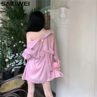 SAILIWEI Áo Sơ Mi áo sơ mi nữ áo kiểu hàn quốc trendy thanh lịch sang trọng nhí nhảnh WCS2410CTC 2Z240112