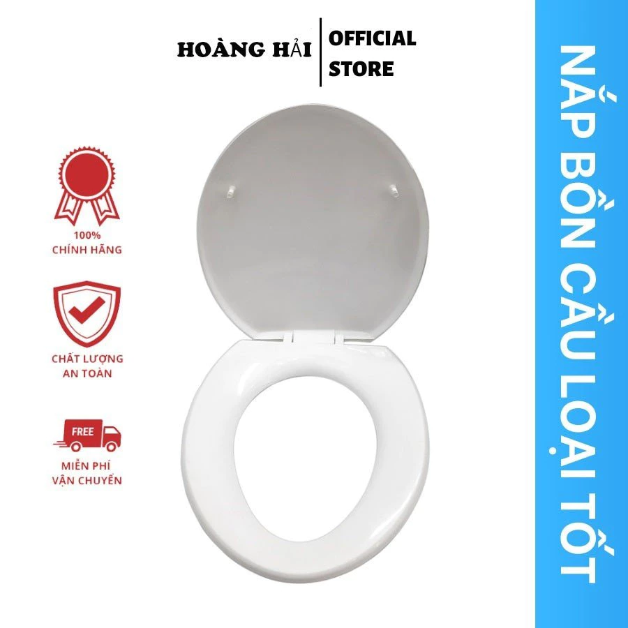 Nắp bồn cầu nhựa trắng phù hợp với hầu hết bồn cầu