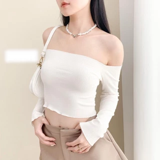 Áo croptop kiểu tay dài DaaLaa Store kiểu trễ vai phong cách gợi cảm A5881