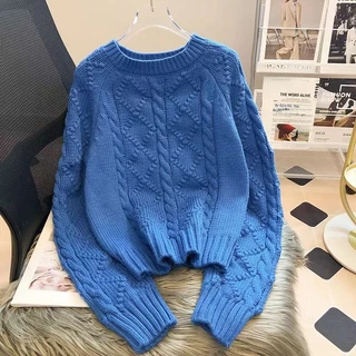 Áo sweater Dệt Kim Ngắn Dày Dặn Phong Cách Nhật Bản Thời Trang Thu Đông Mới Cho Nữ