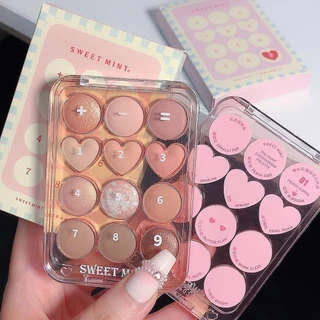 Bảng Phấn Mắt Sweet Mint 12 Ô Make Up Tone Màu Hàn Quốc Cho TeenGirl MyBaby