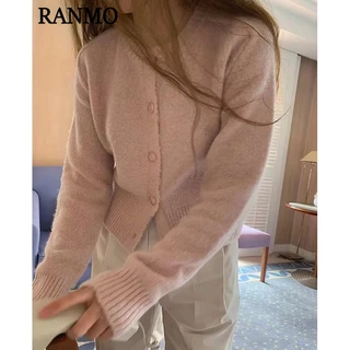 RANMO Áo Len áo khoác cardigan áo cardigan Thời trang hàn quốc A91K642 36Z230906