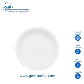 Đĩa Sâu Ảo Sứ Trắng OHIO, size 16-23cm, gốm sứ trắng, gốm không chì, gốm sứ cao cấp, đĩa bàn ăn