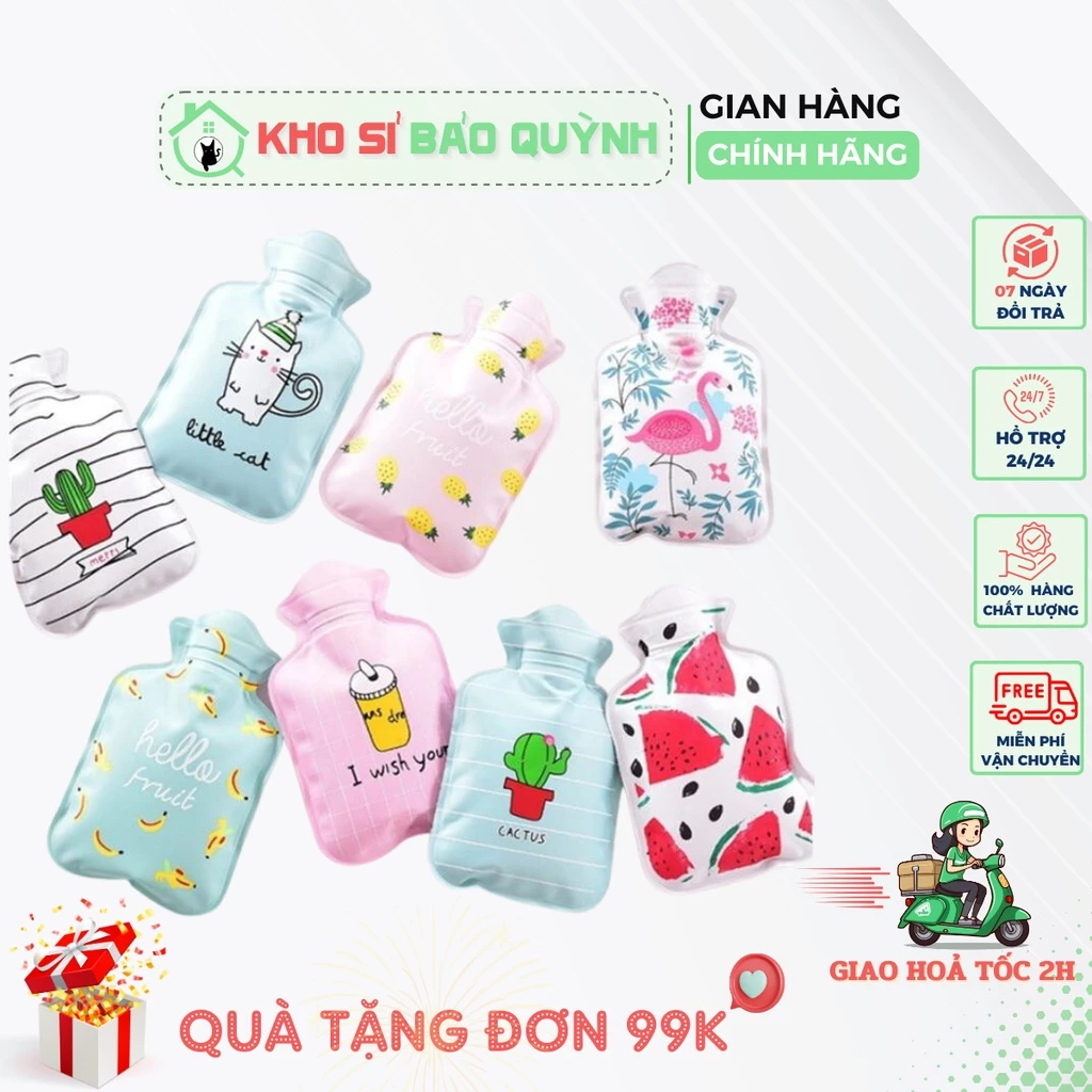 Túi Giữ Nhiệt Chườm Nóng Lạnh Mini Cầm Tay Túi Sưởi Giữ Nhiệt Họa Tiết Hình Thú Dễ Thương