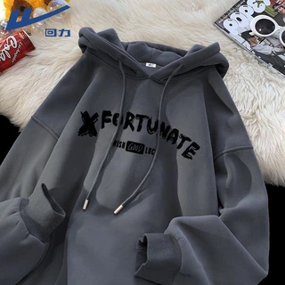 Áo Hoodie Mỏng Dáng Rộng In Họa Tiết Phong Cách Retro Mỹ Thời Trang Xuân Thu Cho Nam