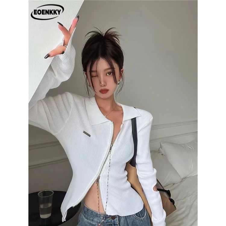  EOENKKY Áo Len áo khoác cardigan Cute Vintage Đơn giản Thể thao WMY23A0AIP 41Z231013