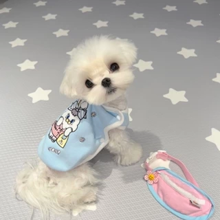 Áo Chui Đầu Bichon Thêu Phong Cách Mới Áo Vest Dễ Thương Chó Nhỏ Thu Đông Thú Cưng Mèo Chó Áo Lông Cừu Lót Teddy