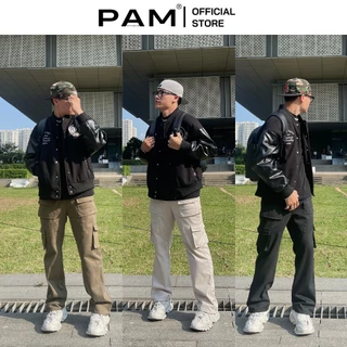 Quần Cargo Pant Kaki túi hộp form suông rộng 340gsm PAM STUDIO, Quần Cargo Pant Street Wear Unisex L3