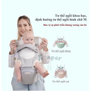 Địu cool baby Honper 9 tư thế HK2202 (đủ màu) Mina Kho Sỉ Mẹ Và Bé