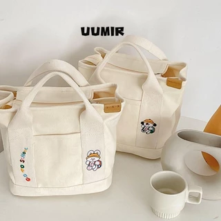 UUMIR Túi Tote Vải Canvas Cỡ Lớn Thêu Họa Tiết Hoạt Hình Nhiều Màu Xinh Xắn Cho Nữ