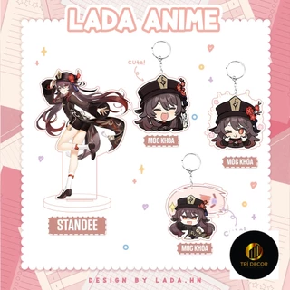 Móc khóa mô hình standee đứng để bàn Hutao Genshin Impact Lada anime đáng yêu chibi trang trí quà tặng