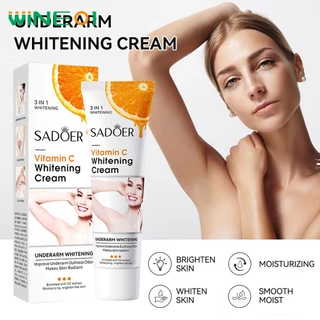 Sadoer Vitamin C Kem Dưỡng Trắng Da Dưỡng Ẩm Loại Bỏ Melanin Làm mờ vết thâm Làm sáng vùng kín Kem dưỡng da đầu gối Làm mịn da Không nhờn wine01