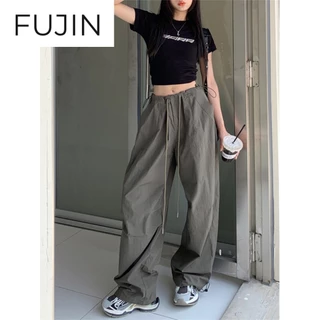 FUJIN quần_ống_rộng Quần Túi Hộp Vintage workwear pants 2023 NEW Style 071505