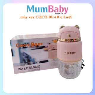 Máy Xay Đa Năng COCOBEAR 8 Lưỡi Inox Xay Đồ Ăn Dặm Cho Bé, Xay Rau Củ, Thịt - Cối Thủy Tinh xay nhuyễn thực phẩm