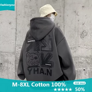 M-8XL[ có size 30 kg_120 kg ]áo khoác nam hoodie Tay Dài Dáng Rộng In Họa Tiết graffiti Thời Trang Mỹ Thời Trang Unisex