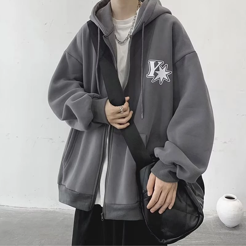 Áo khoác hoodie zip nam CHONMUA365 in chữ Y kiểu dáng rộng rãi và năng động