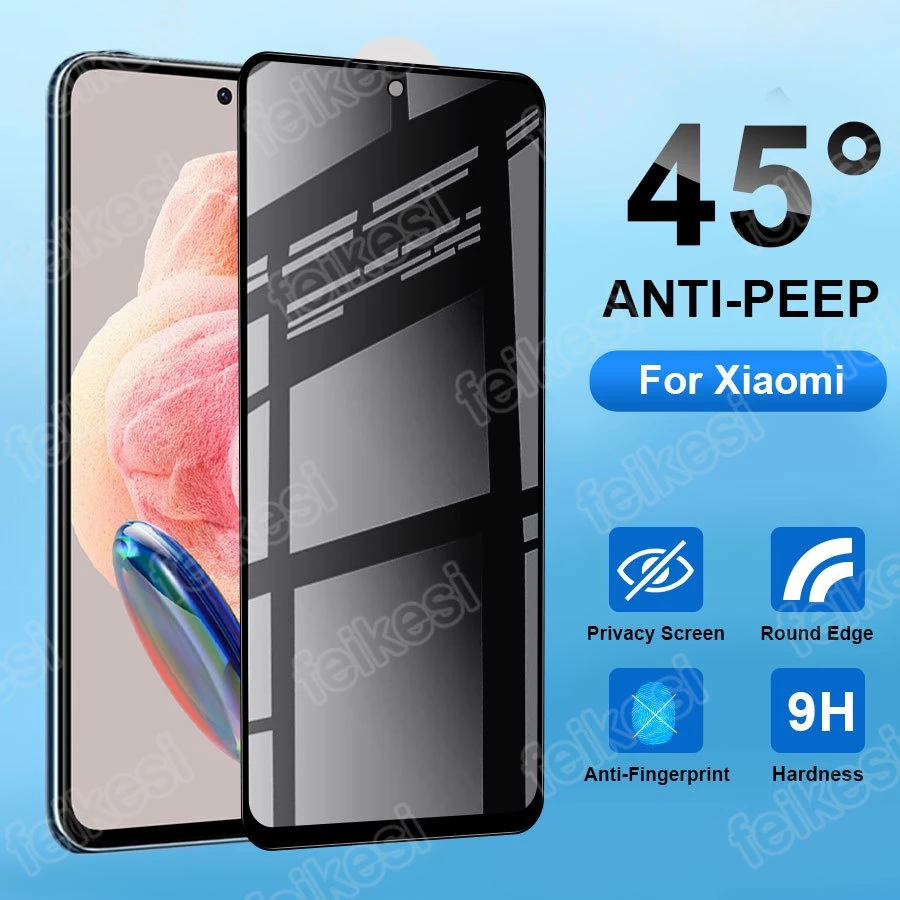 Full Màn Kính Cường Lực chống nhìn trộm cho Xiaomi 13 12 11 Lite 9T 10T 11T 12T Pro Redmi Note 12 12s 11 10 9 8 7 Pro Plus +11s 10s 9s Redmi 12 9T 10 C12 10C 10A 9 9C 9A 8 8A 7 7A POCO F5 Pro GT X3 Pro NFC GT X4 X5 M3 M4 Pro Miếng dán màn hình