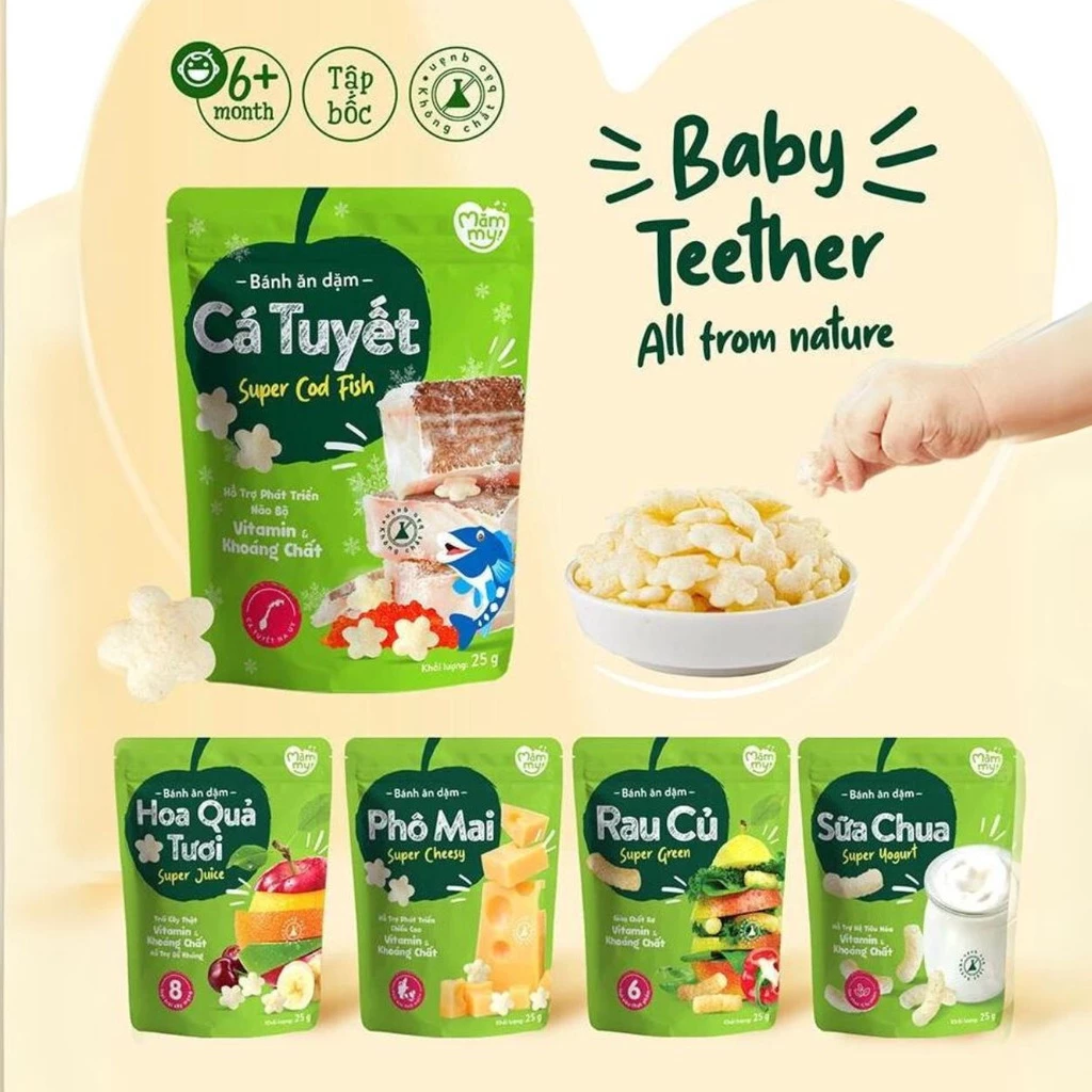 Bánh Ăn Dặm Mămmy Cho Bé, Giàu Vitamin Và Khoáng Chất, Giúp Bé Tập Cầm Nắm - Gói 25g