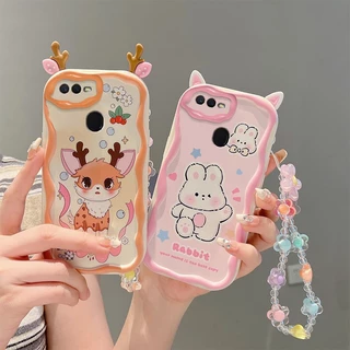 Ốp lưng OPPO A5S Vỏ OPPO F9 Vỏ OPPO A7 Vỏ OPPO A12 F9 PROCute Cartoon Cream Edge Vỏ điện thoại silicon mềm có mắt lập thể EDNY