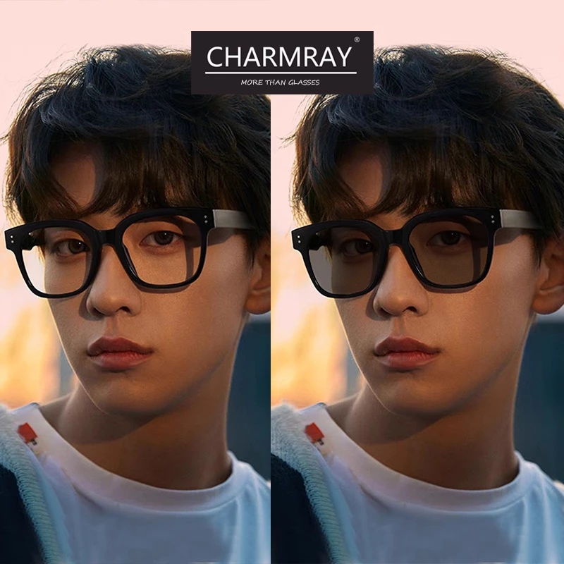 Charmray Mắt Kính Gọng Vuông Chống Ánh Sáng Xanh kính đổi màu Phong Cách vintage Dành Cho Cả Nam Và Nữ